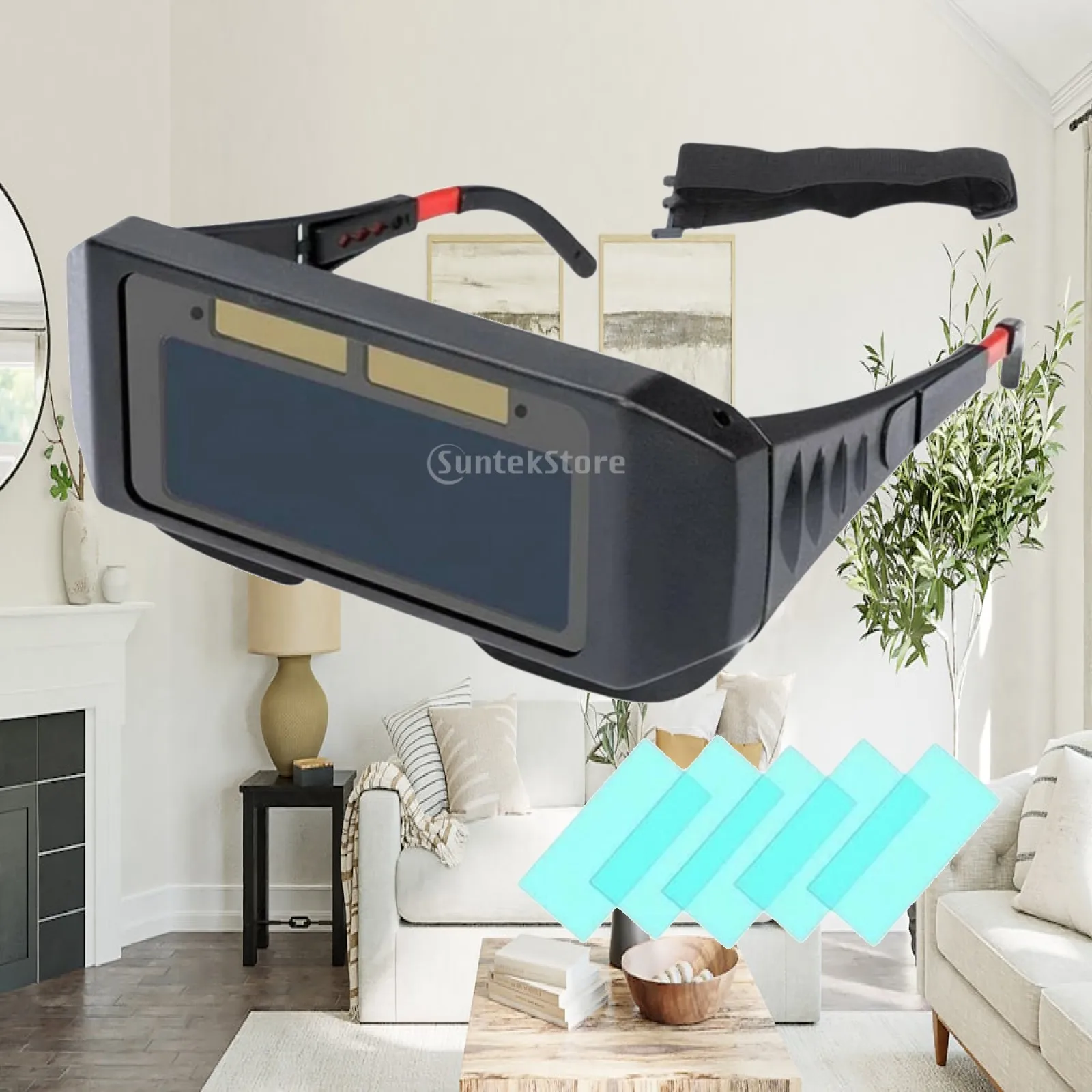 Auto Darkening Welding Goggles Solar Powered Safety Glasses for Electric Arc Tig Mig Grinding Eye Protection Tools