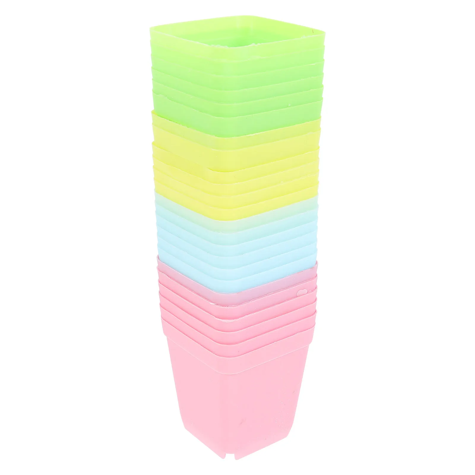 24Pcs Succulent Square Resin Pots Balcony Flower Planters Nursery Basin for Home Garden Office Decoration Resin Flower Pots