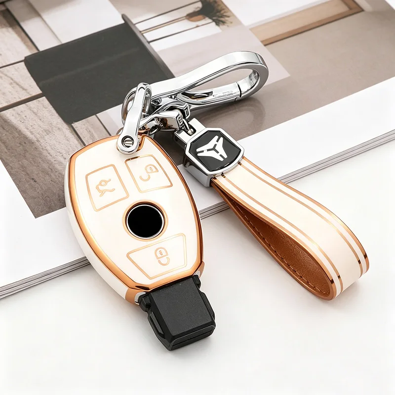 TPU Car Key Case Shell Cover Fob for Mercedes Benz  A B C E S Class W204 W211 CLA GLA GLC GLK W176 W463 W251 Accessories