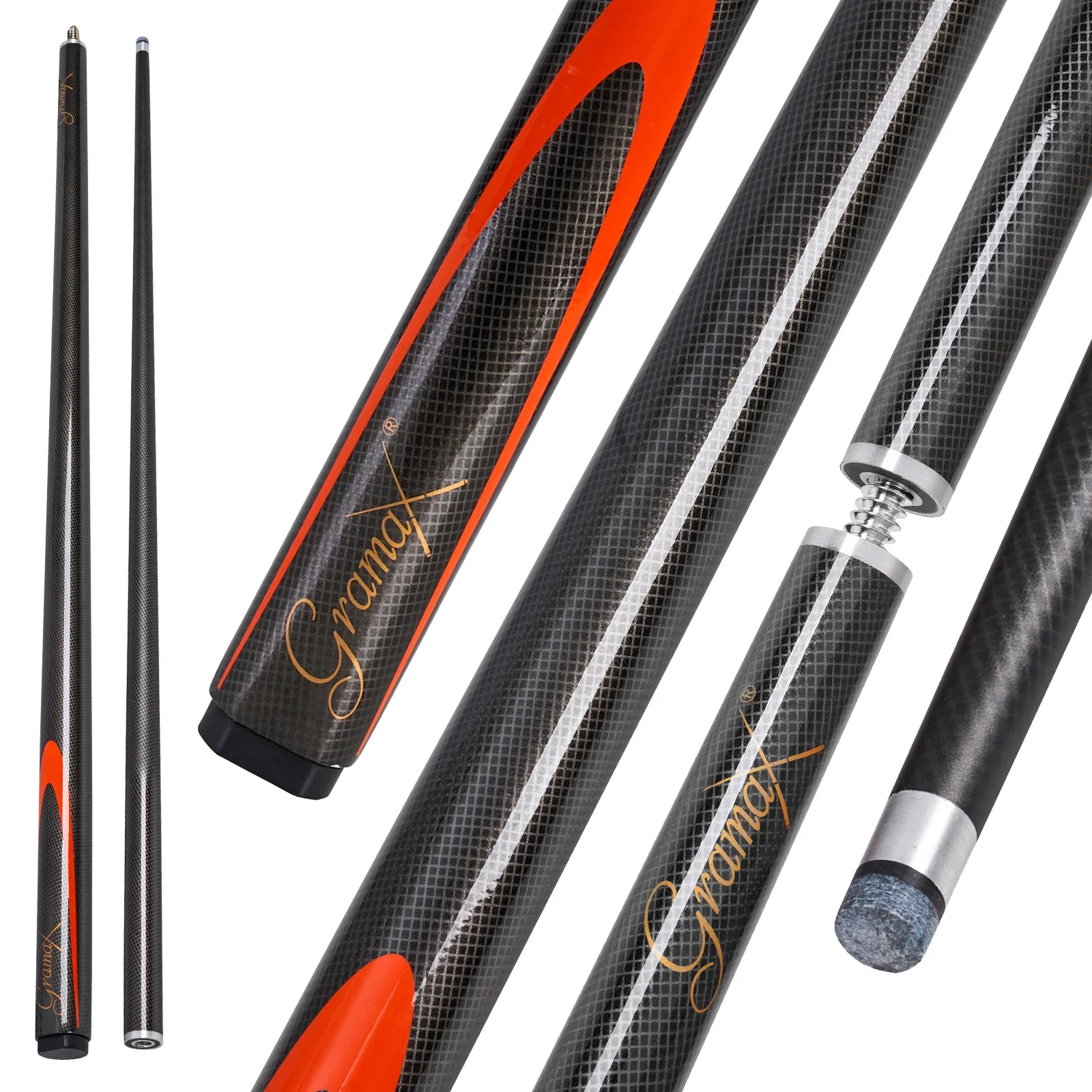 

9.5mm Tip Glass Fiber Billiard Cue Stick Durable Non-Bendable Snooker Stick Ideal Gift for Beginners