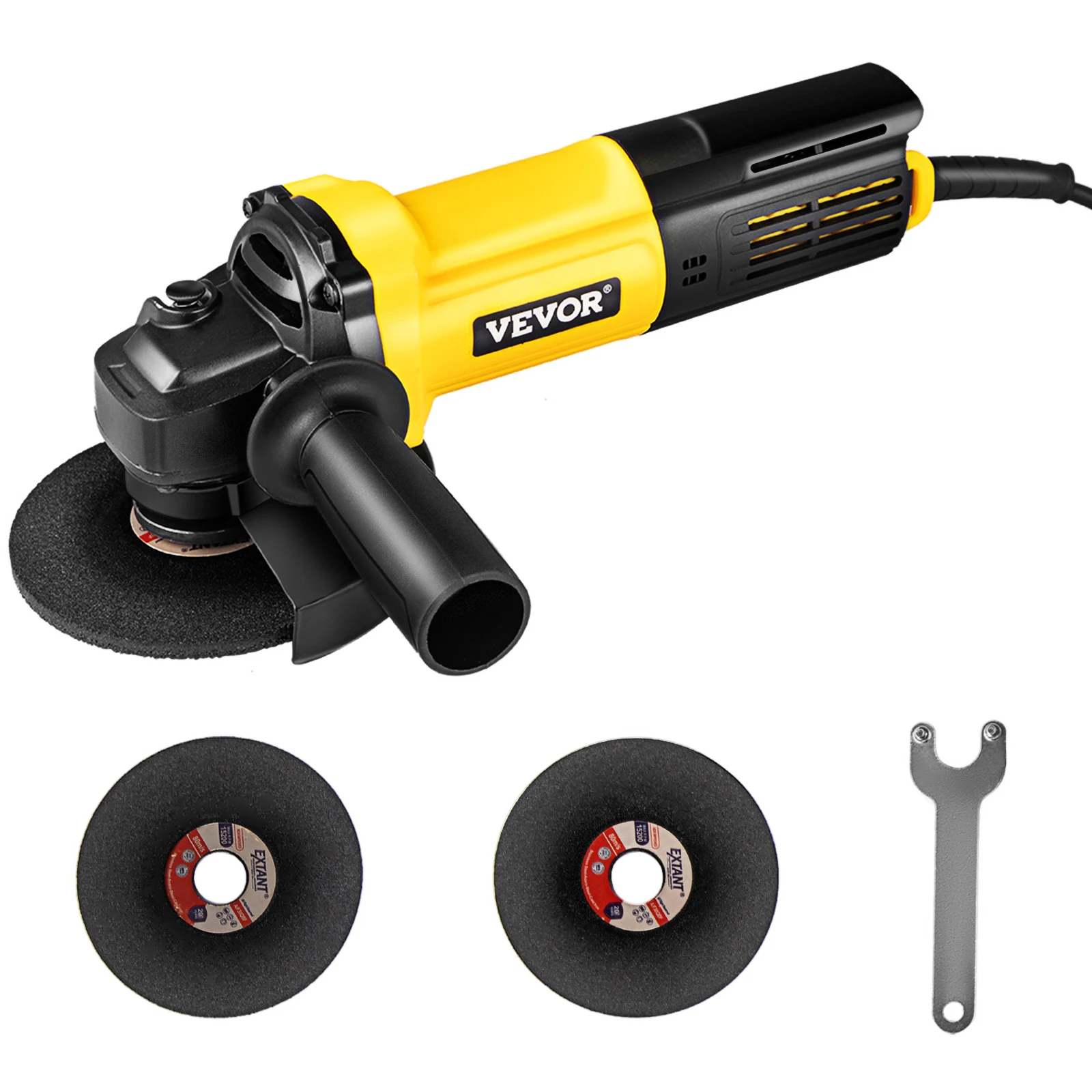 

VEVOR Electric Angle Grinder 900W Angular Power Grinding Machine 4.5Inch Plastic Stone Metal Wood Cutting Grinding Wheel Tool