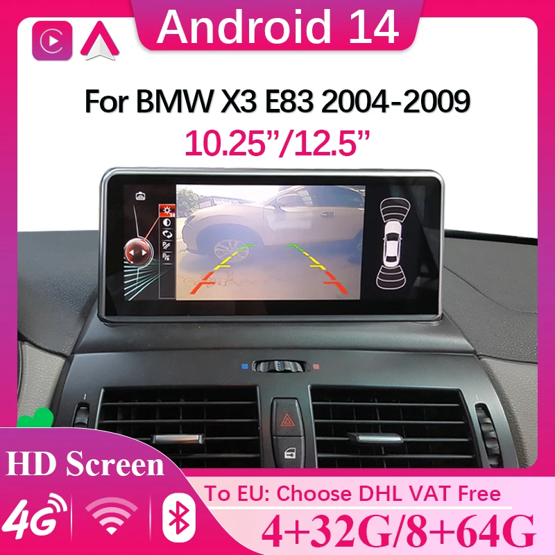 Android 14 Car Video Player For Bmw X3 E83 Carplay Android Auto ID8 8 Core Car Radio Car Multimedia Player Navigation 4G WIFI