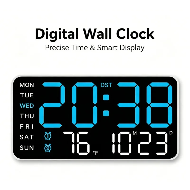 Home Technology Pulls Full! Giant Intelligent Digital Wall Clock｜One Screen To Control Time-temperature-date