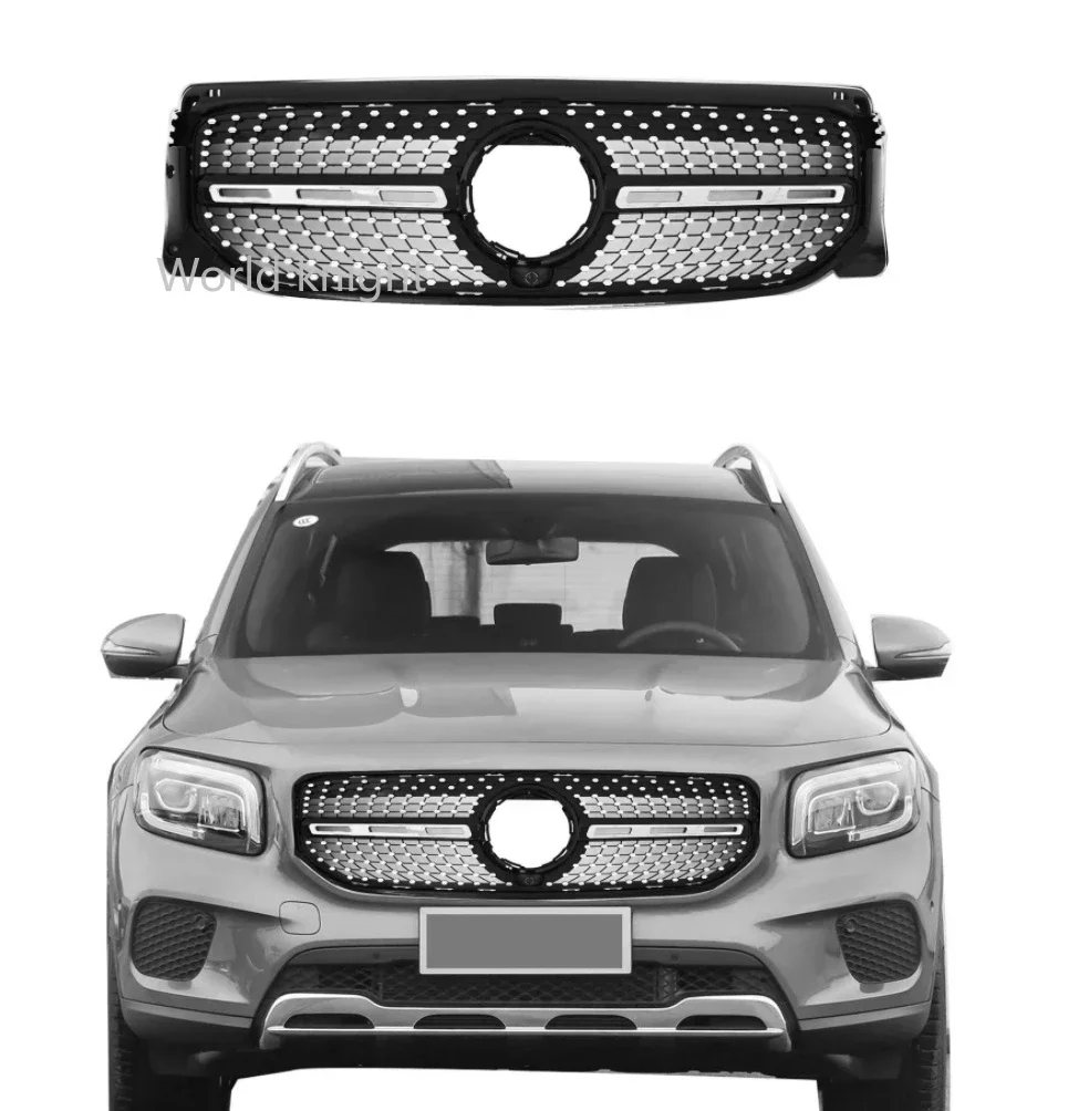 For Mercedes-Benz X247 GLB-Class GLB180 GLB200 GLB250 2020 2021 ABS Front Hood Kidney Grille Bright Black Grill Compatible