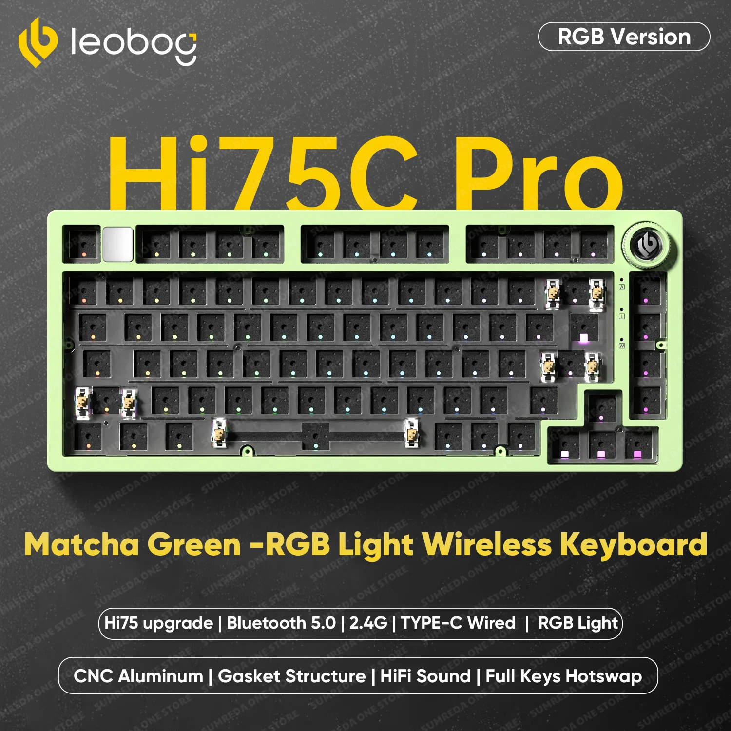 Leobog Hi75C Hi75C Pro Wireless Mechanical Keyboard 75% Layout Kit 81 Keys Aluminum BT 2.4G Wired Hotswap Gaming RGB Keyboard