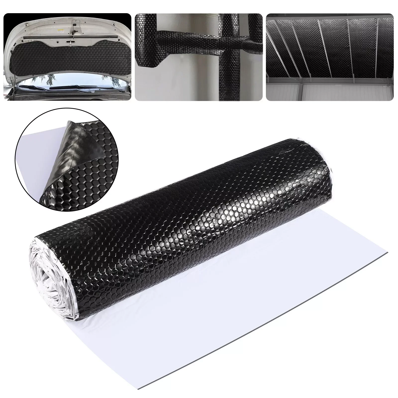Heat Insulation Pad Aluminum Butyl Rubber Sound & Heat Insulation Cotton Pad 50x50cm Self-Adhesive Car Heat Insulation Stickers