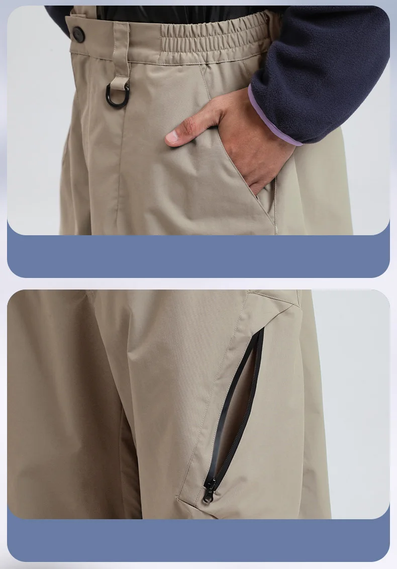 Gsou Snow Herren- und Damen-Snowboardhose, wasserdichte, winddichte Skihose, Thermo-Winter-Arbeitskleidung, lockere Passform, Outdoor-Sportbekleidung – Detail 37