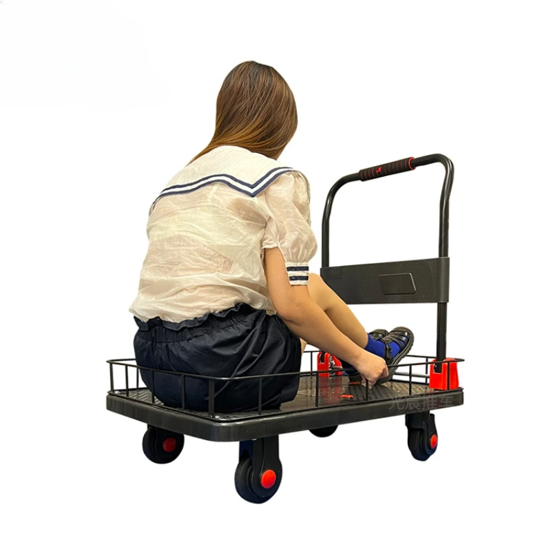 Fence trolley Pull goods Flat truck Truck with guardrail Silent trolley Home folding trailer Small trolley