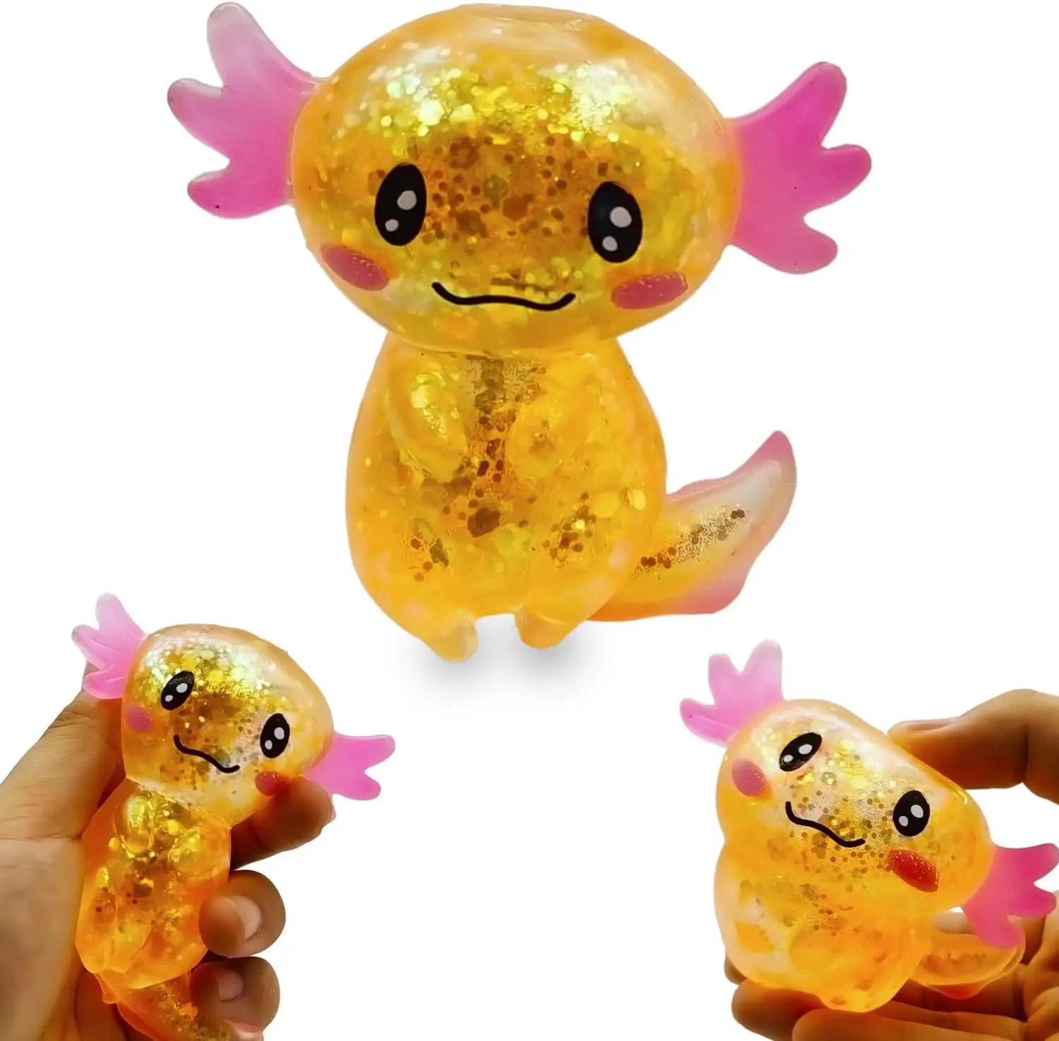 Juguete Antiestrés de Axolotl Suave y Adorable, Juguete de Bolas de Miel y Azúcar para Niños y Adultos, Bola Sensorial de Gel Elástico para Aliviar el Estrés