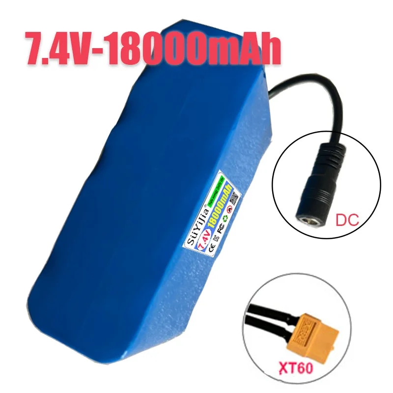 18650 Lithium Battery Pack 7.4V 18000mAh High-power Battery Used for Making Nest Boats, Net Boats, Model Remote Control Cars
