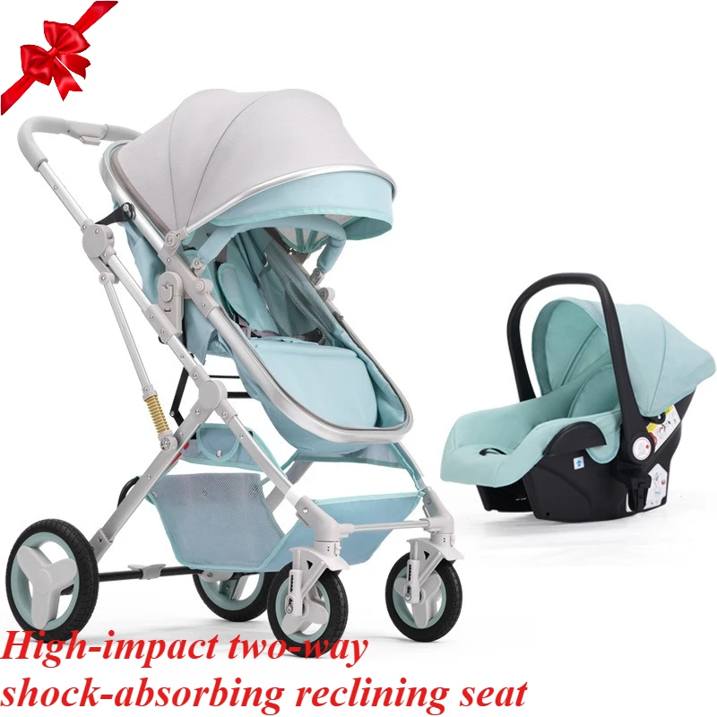 

Детская коляска Высокий пейзаж может сидеть и лежать Складная двусторонняя