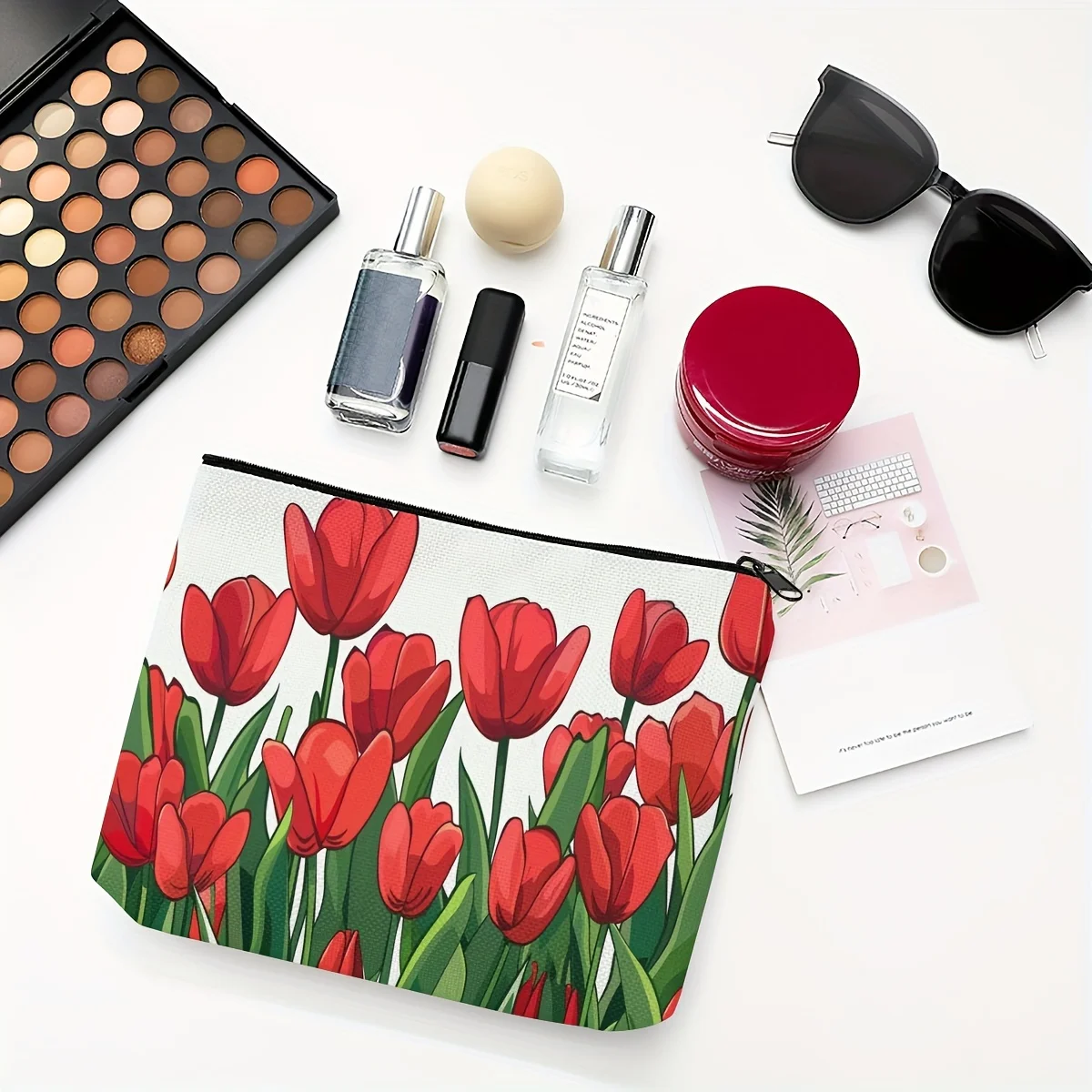 

1pc Flower Pattern Cosmetic Bag Large Capacity Zippered Makeup Bag Pencil Case Toiletry Bag Women S Gift Fashion Bags for Women