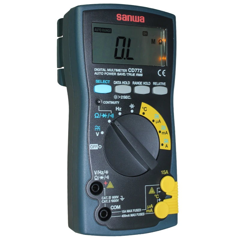 Japan sanwa CD772 Compact True RMS Digital Multimeter;Blacklight & Temperature measurement