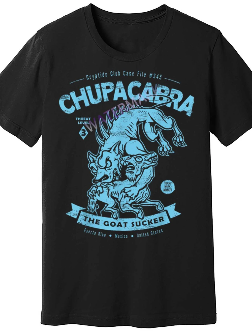 Men's Chupacabra Graphic T-Shirt The Goat Sucker Cryptid Club Design Black Cotton Short Sleeve Tee Casual Humor Fan Apparel