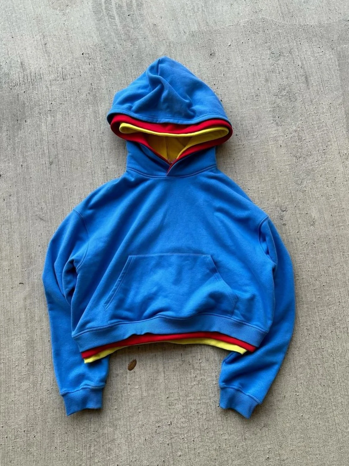 26 Spring Street Style: Three-Layer Color-Striped Surface Y2K Style Personalized Pullover Hoodie for Campus Street Style Photogr