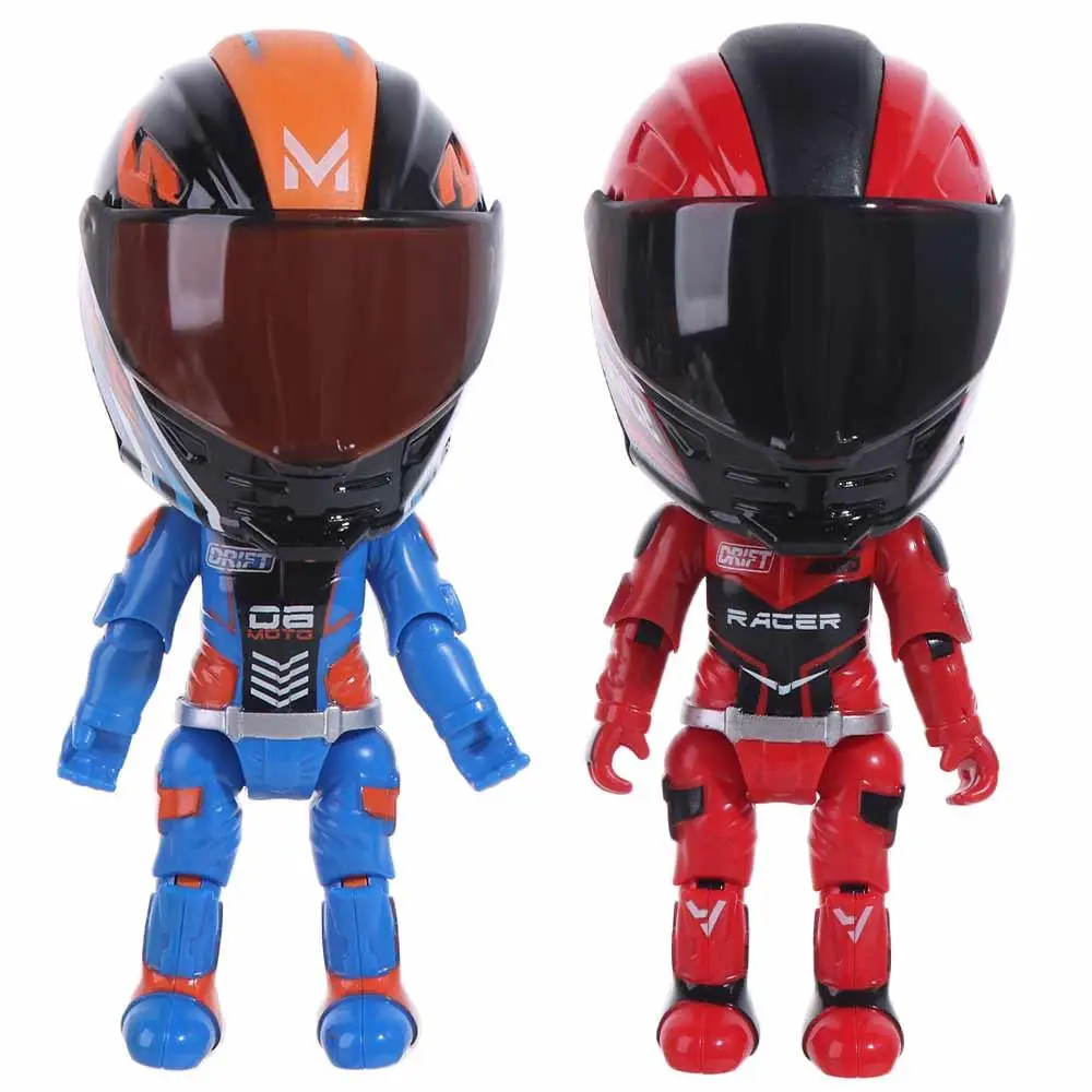 変形ヘルメット付きバイクライダー人形 可動式アクションフィギュア 変形バイク クールで柔軟な