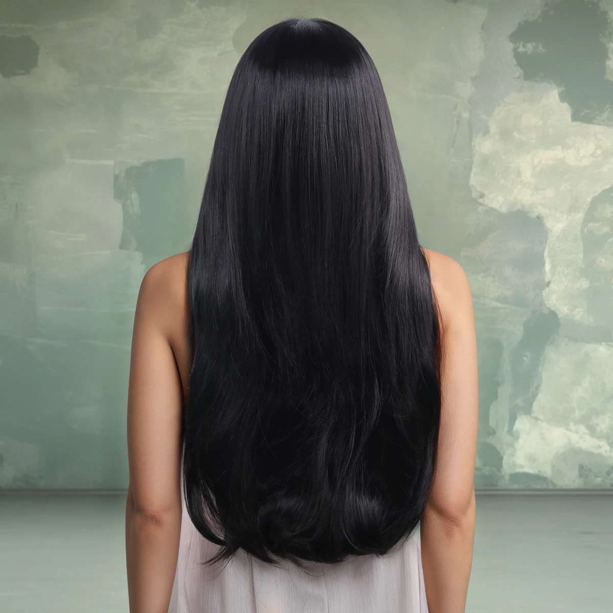 70cm Western Style Middle Part Loose Wave Wig with Slightly Curled Ends, Synthetic Fiber Wig for Daily Wear & Halloween Cosplay