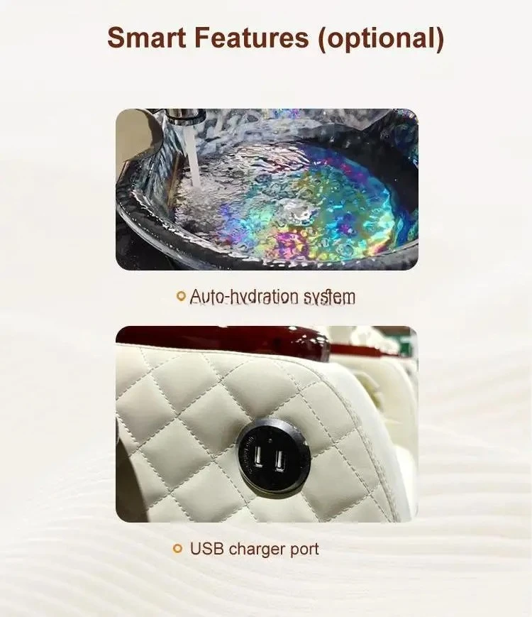 Factory-Priced High-End Pedicure Chair Pipeless Design Adjustable Backrest Fiberglass Human Touch Massage Spa Nail Salons