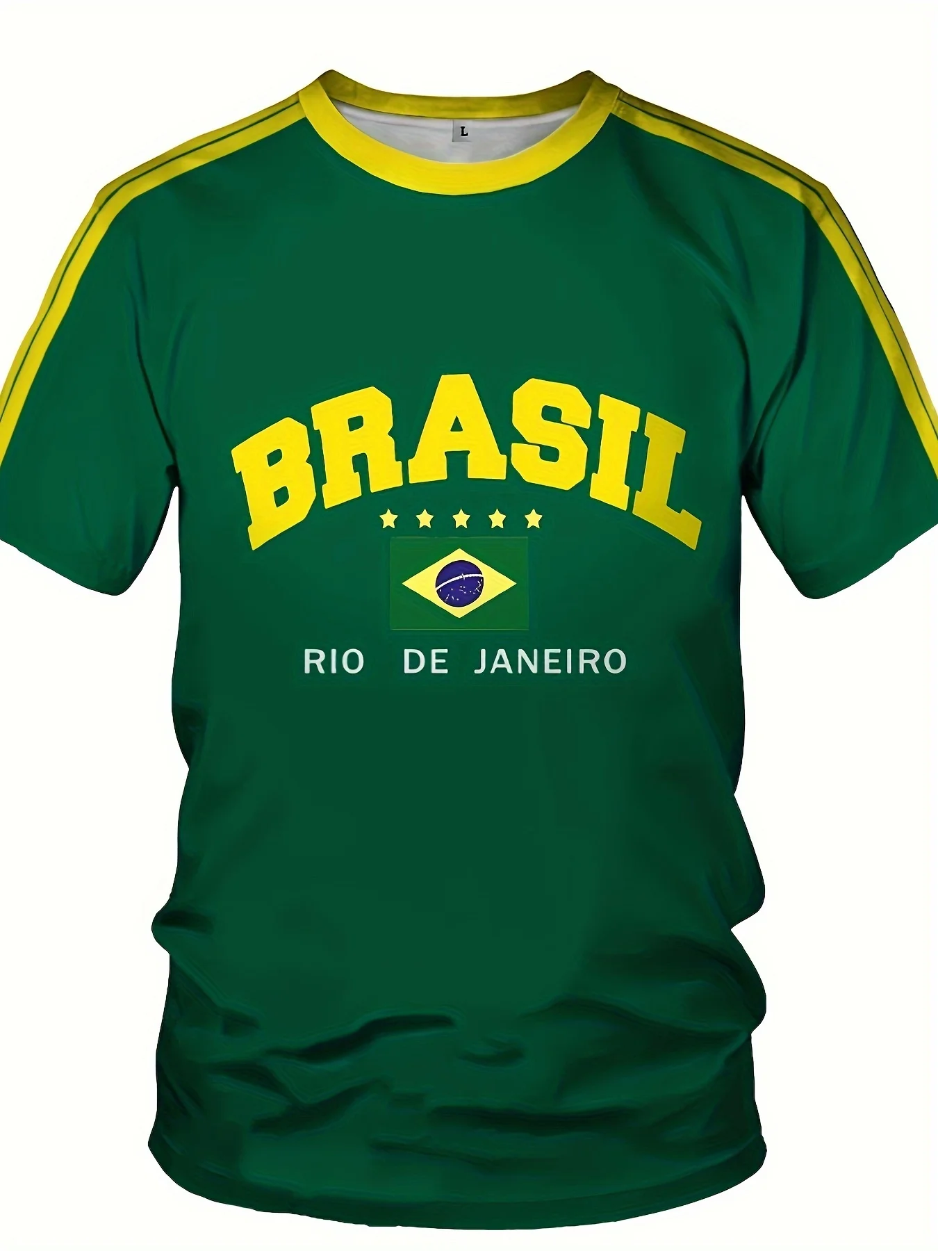 2024 Nuova Estate Cinque stelle Brasil Stampato T-shirt Per Gli Uomini Manica Corta Girocollo Magliette Vintage Casual Maglia Jersey Magliette E