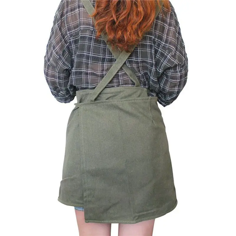 4X Artist Canvas Apron With Pockets Painting Apron Painter Adjustable Neck Strap Waist Ties Gardening Waxed Aprons