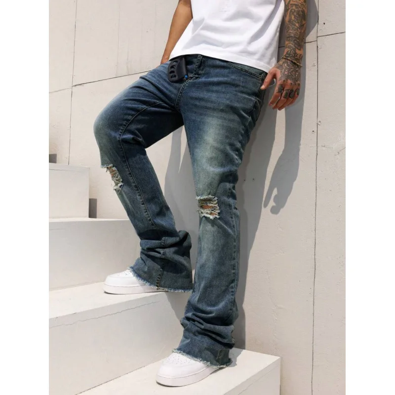 

Bohemian Fashion Item Z 82906 Women's Jeans Cross-Border Single Item Stylish Elastic Bandage Spring Season Other Fabric