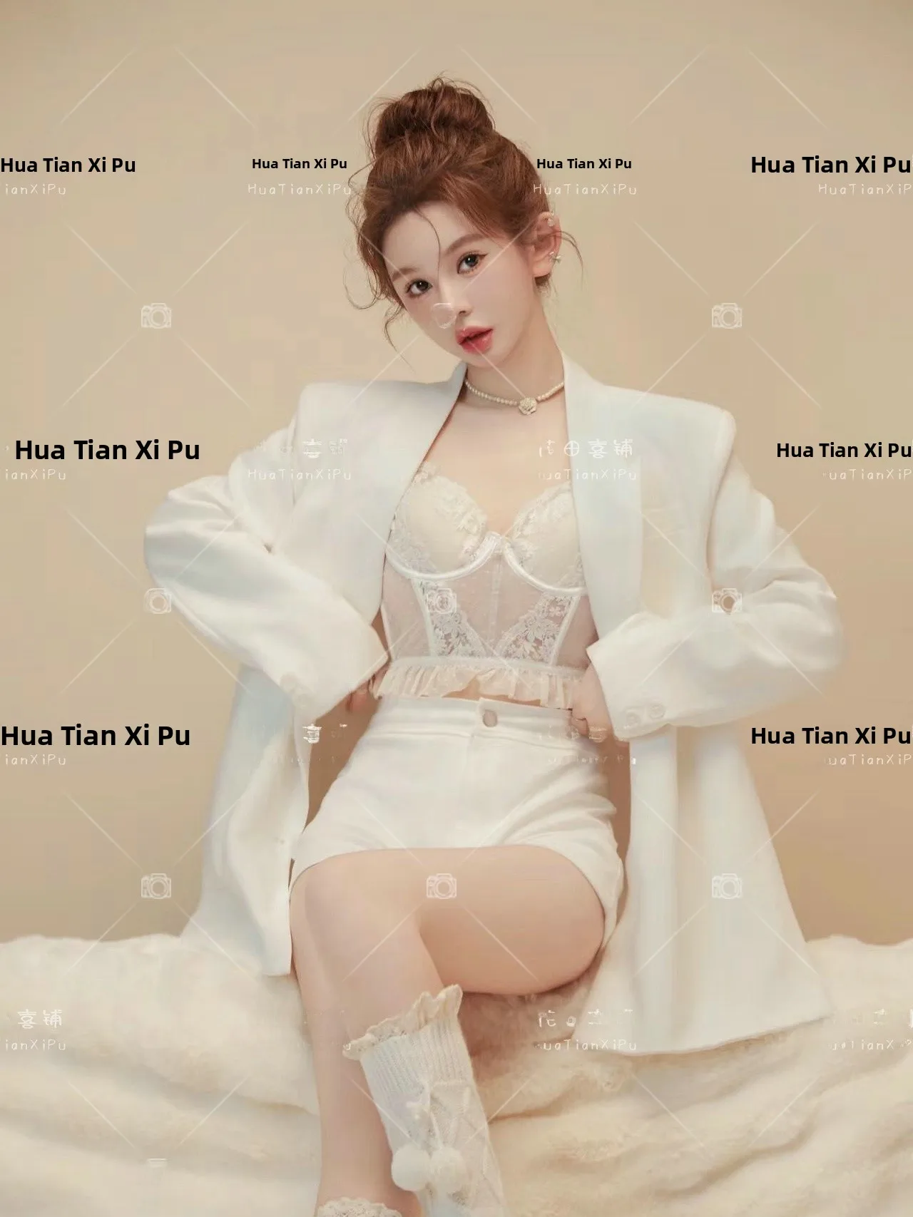

New Fashionable Western Suit Photography Costume Pure Desire Art Photo Personal Image Photo Trendy Studio Photography Clothing