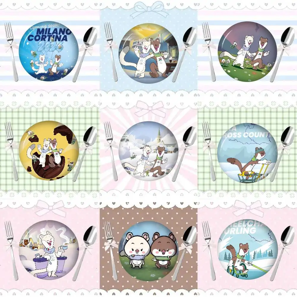 Figuren-Icon-Abzeichen, handgefertigte Brosche aus Weißblech für Rucksack, Kleidung, Brustornament, Geschenke, Maskottchen T-Tina und CUTE M-Milo
