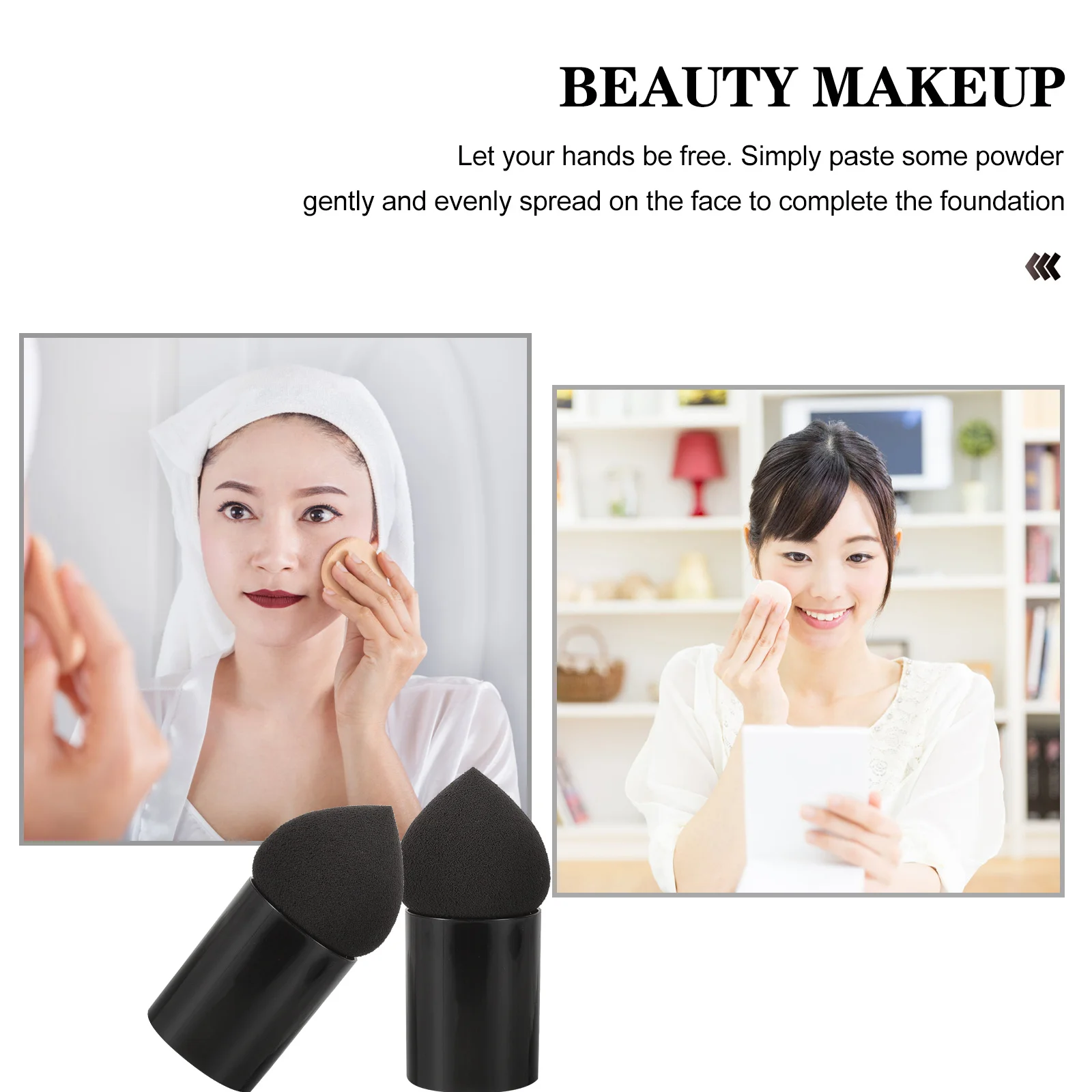 3 Stücke Schönheit Make-Up Schwämme Griff Blending Schwämme Puderquaste Foundation Werkzeuge für Frauen Reisen Täglichen Gebrauch