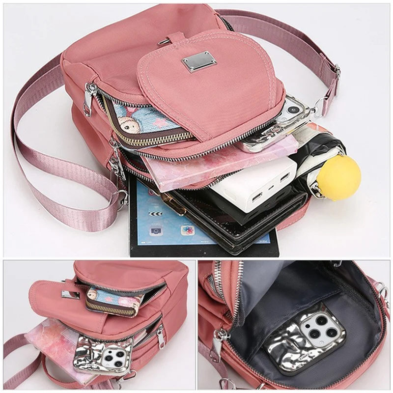 

Lightweight Women’s Crossbody Bag Nylon Shoulder Purse Multi-Pocket Adjustable Strap Stylish Travel Daily Use