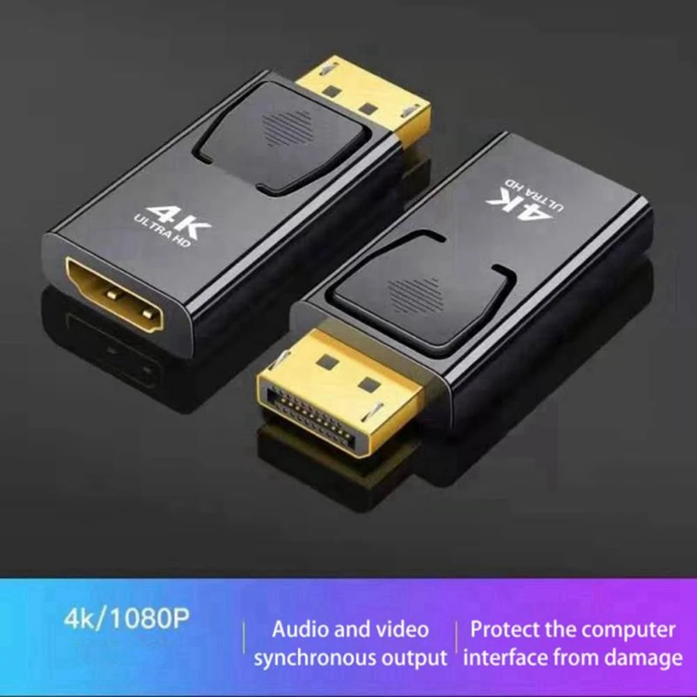 DP to HDMI-Compatible Adapter 3-Pack DisplayPort to HDMI-Compatible Converter Gold Plated for PC, Monitor, HDTV