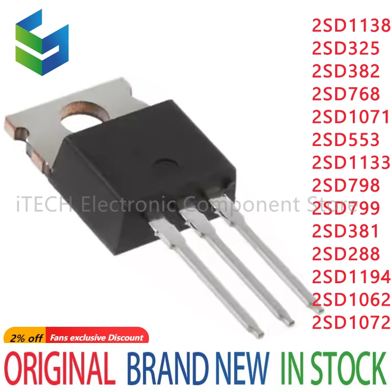 10PCS 2SD1138 2SD325 2SD382 2SD768 2SD1071 2SD553 2SD1133 2SD798 2SD799 2SD381 2SD288 2SD1194 2SD1062 2SD1072 2SD1976 New TO-220