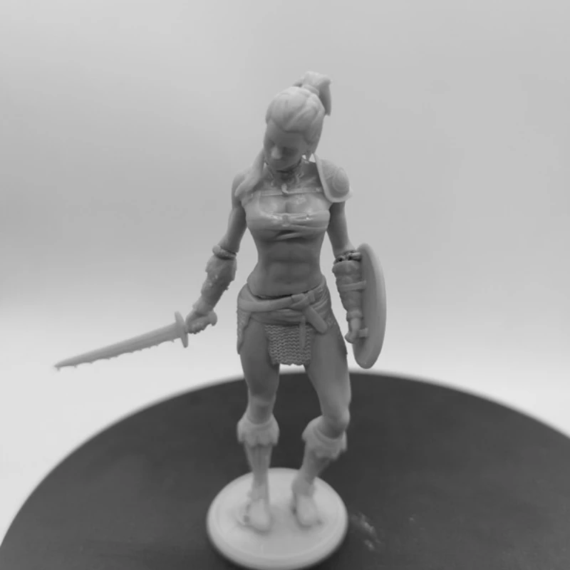 Female Warrior Diy Resin Figure 1/24 Scale 75mm Vertical Height Assemble Model Kit Unassembled Dioramas Unpainted Statuettes Toy