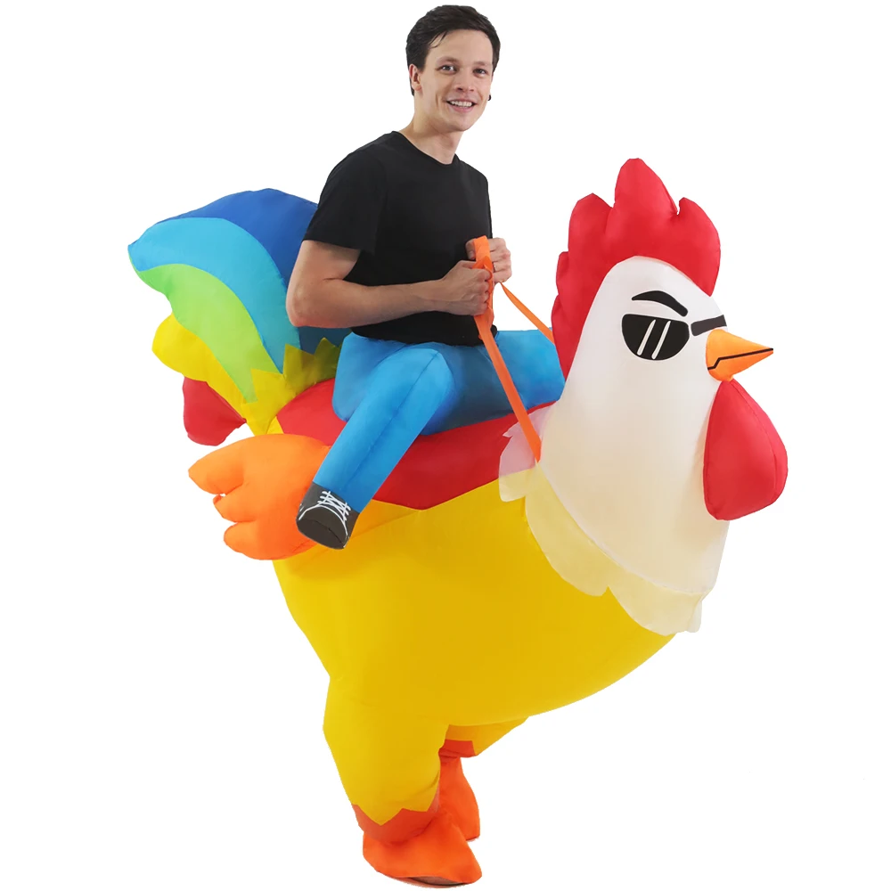 

New Adult Kids Cock Inflatable Costume Animal Rooster Anime Dress Suits Carnival Halloween Party Cosplay Costume for Man Woman