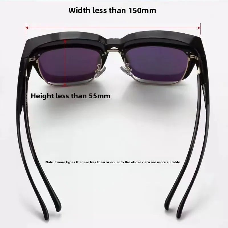 Modische übergroße Sonnenbrille, luxuriöses Fahren, Angeln, Reisen, Retro-Clip auf quadratischen Sonnenbrillen – Detail 6
