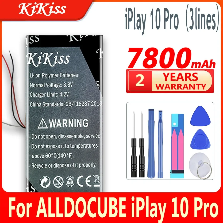 7800mAh KiKiss Battery For ALLDOCUBE iPlay 10 Pro (iPlay 10Pro ,iPlay10 Pro) MT8163 Accumulator 3-wire Tablet PC Lipo Batteries