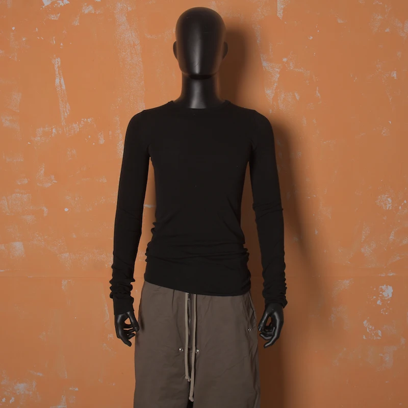 

RO Street Sle Thiened Long Sve Crew Ne Casual Camere Top for Men Spring Autumn Comfortable Warm Faion Basic Tee