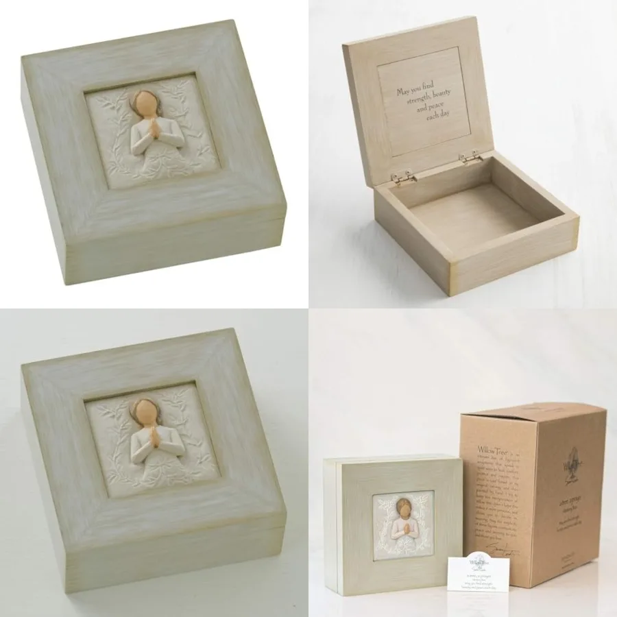 

a tree, a prayer Memory Box, May you find strength, beauty and peace each day, Sculpted Angel, Message of Love and Friendship F