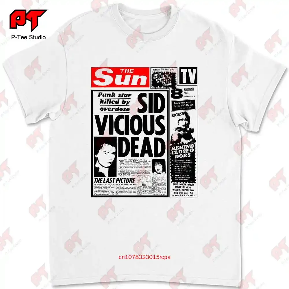 90S مسدسات الجنس Sid Vicious Dead Vintage Punk Skinhead تي شيرت Xl 23 27 5 ZPG3