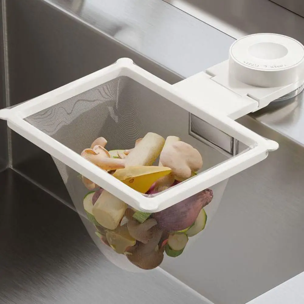 Suction Cup Kitchen Sink Filter Square Foldable Vegetable Drain Basket Clog-proof Gadget Kitchen Sink Drain Rack Sink Strainer