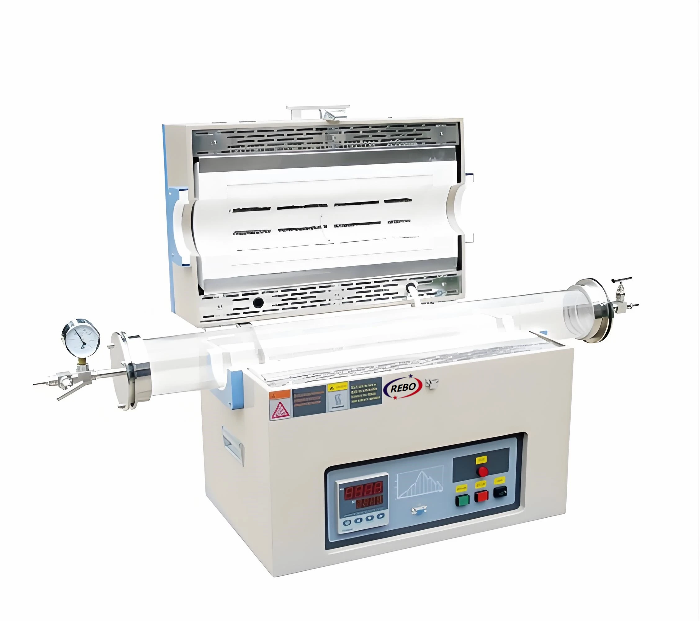 Large Aperture Transparent Fused Quartz Glass Diffusion Tube Horizontal Tubular Furnace for Semiconductor CVD