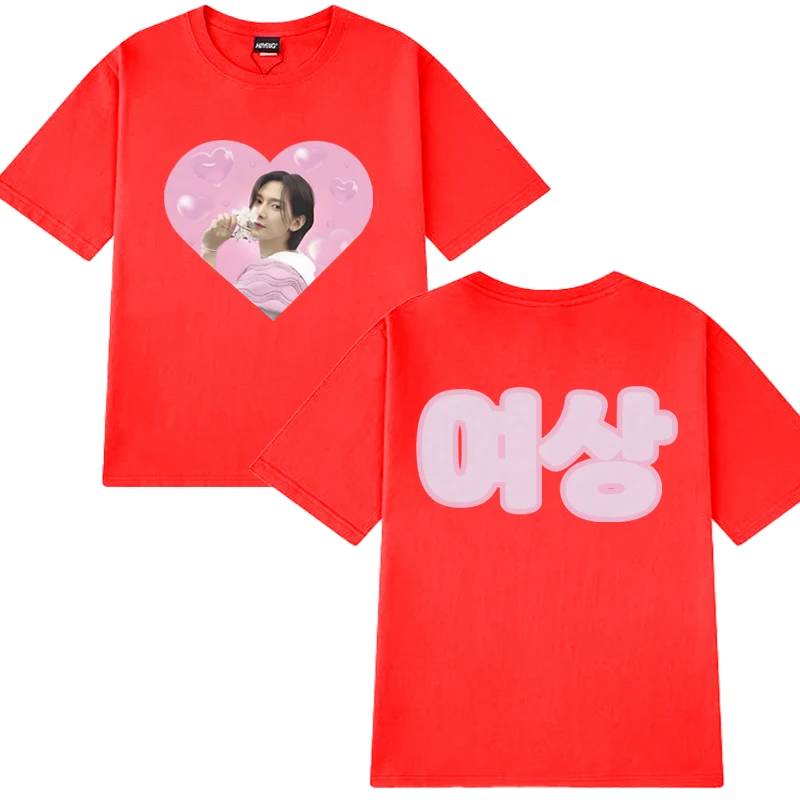 Kpop ATEEZ Yeosang Trend Dwustronnie Nadrukowane Koszulki 2025 Męskie Damskie Modne Koszulki Y2k z Krótkim Rękawem Unisex Bawełniane Topy