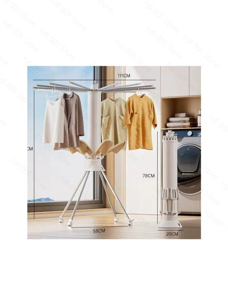360 degree rotating octopus drying rack floor folding drying rod balcony bedroom household octopus drying rack
