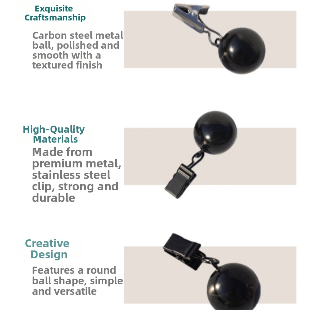 4 pcs Gravity Ball Curtain Weight Ball Windproof Durable Curtain Weights with Clip Rustproof Heavy