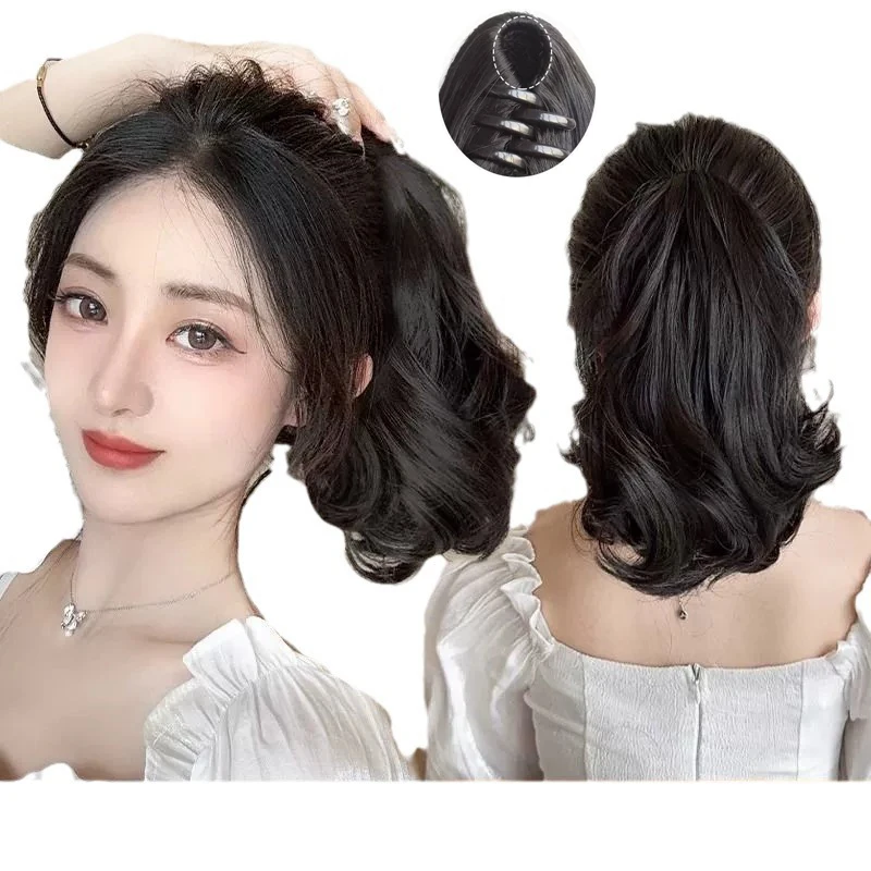 

10-дюймовый синтетический хвостик, зажим для наращивания хвоста, короткий вьющийся хвост, заколка для волос для женщин