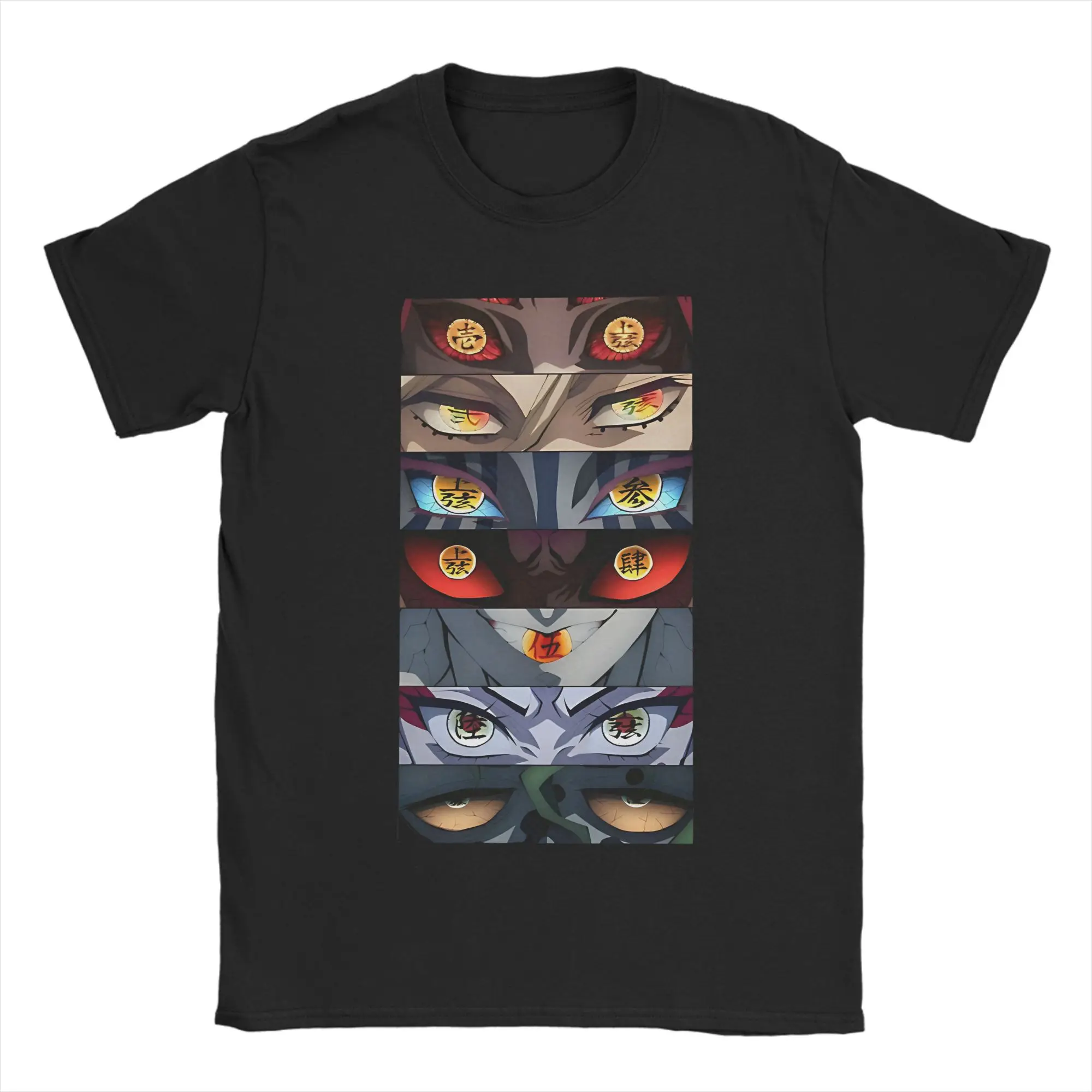 

Футболка Demon Slayer UPPER MOONS EYES, футболки для отдыха, уличная одежда с короткими рукавами, топы, пляжная хлопковая одежда с круглым вырезом, одежда больших размеров