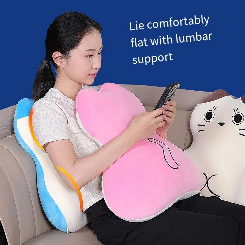 1 Piece of Backrest Waist Support Memory Foam Cartoon Cat Birthday Gift Car Lumbar Support Bedside Cushion Sofa Pillow Pillow