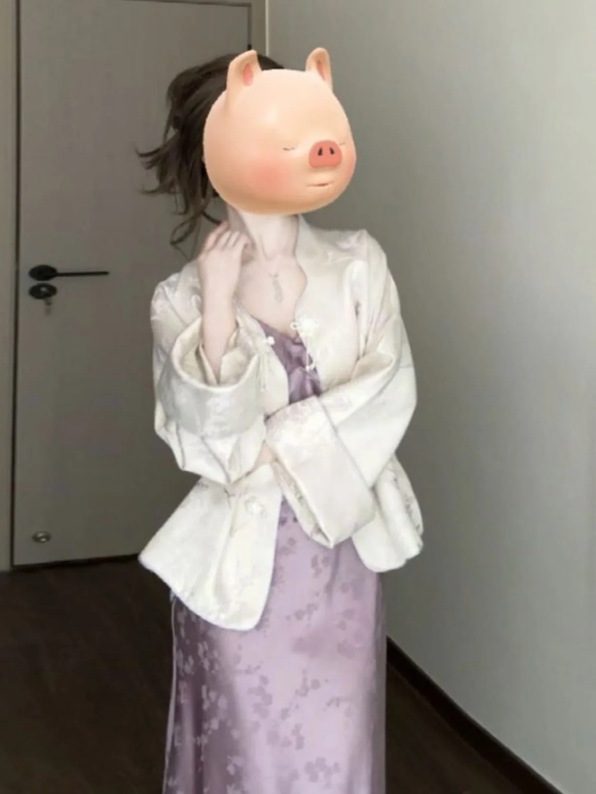 

New Chinese Style National Trend Purple Strap Dress Set Summer Early Spring Fashion Sensation Two-Piece Suit Comfortable Cotton