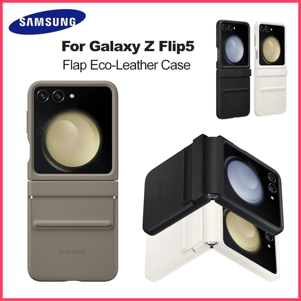 

Оригинальный чехол из эко-кожи с клапаном для Samsung Galaxy Z Flip5 для Z Flip5, защитный чехол из растительной кожи, противоударный EF-VF731