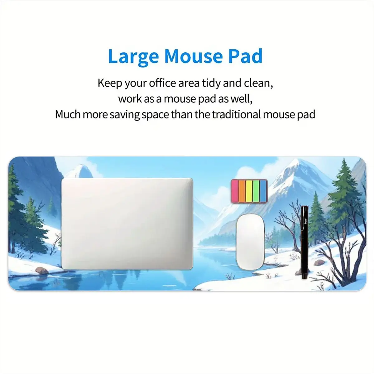 

Большой коврик для мыши с природным пейзажем, нескользящий коврик для мыши с свежей горной водой для офиса, дома, офиса, работы, учебы, атмосферы, идеальный подарок