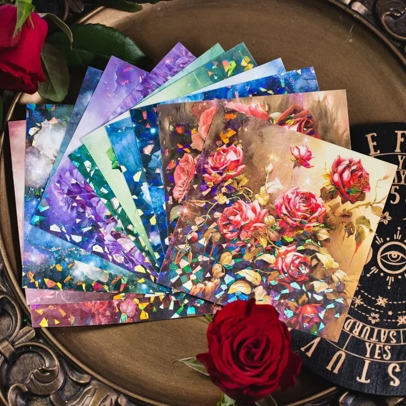 14Pcs PET Sticker Night Goddess Shell Light Character Handbook Material Sticker School Supplies Scrapbook cut 132*109mm